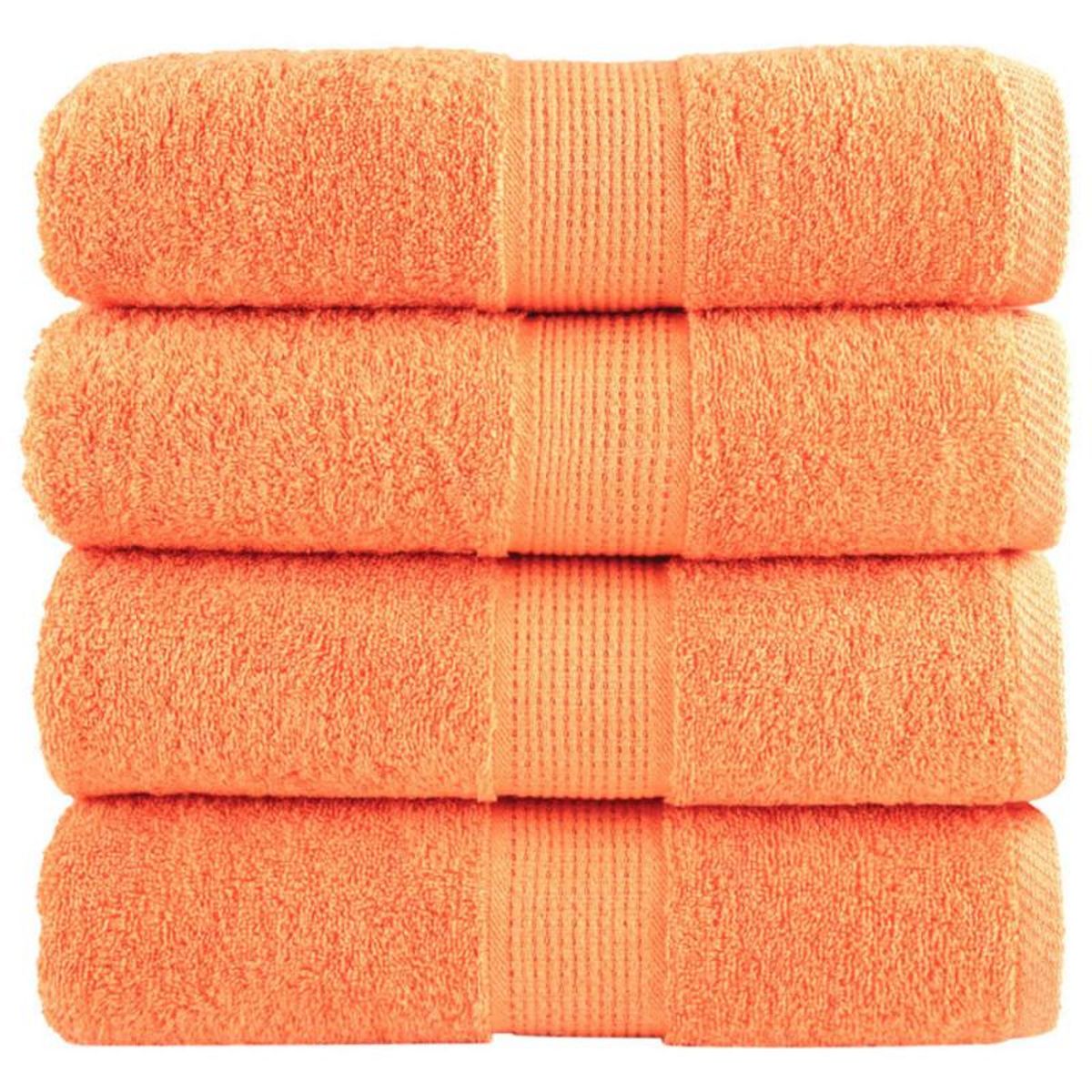 VIDAXL Serviettes de visage de qualité supérieure SOLUND 4 pcs orange