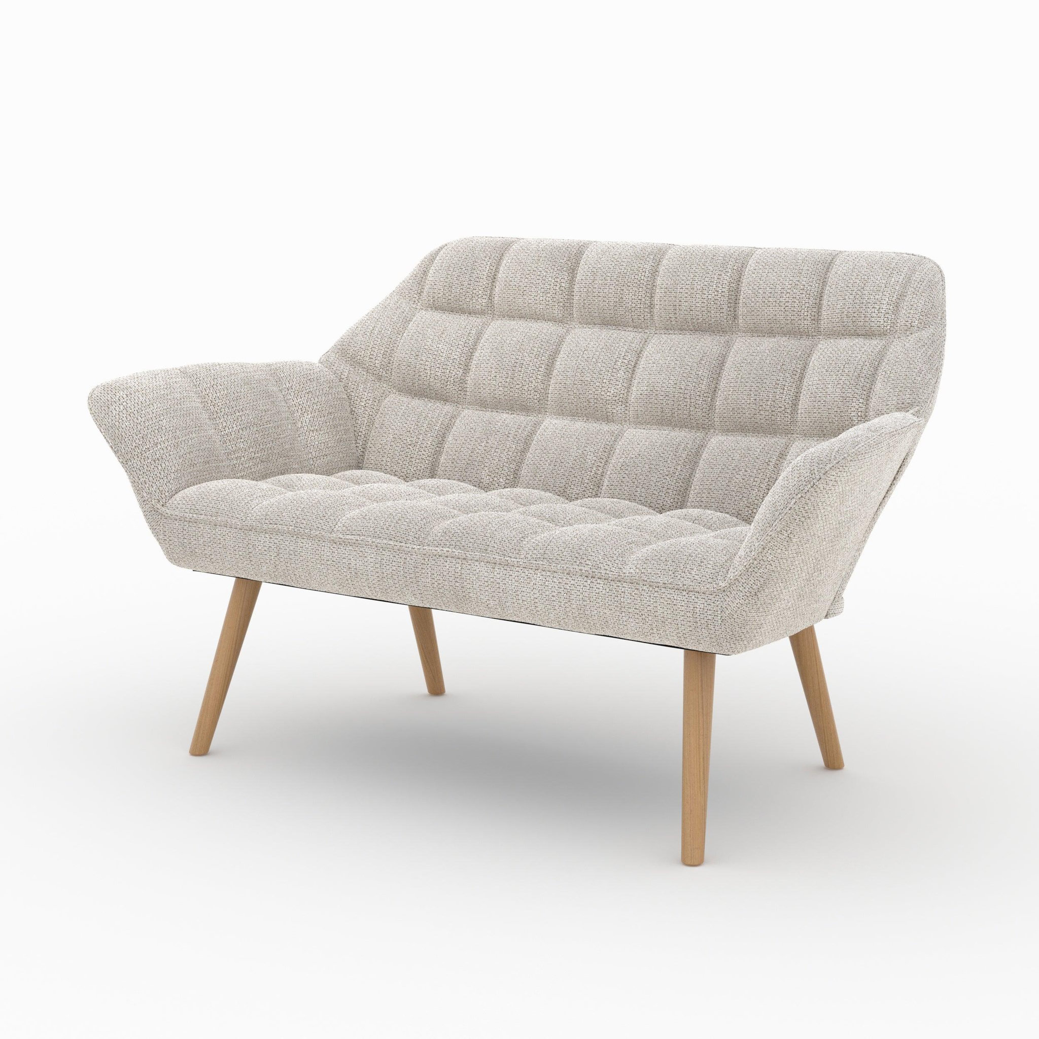 Voir la diapositive 6 : MAISON PAVANE Canapé 2 places en tissu gris clair-simba