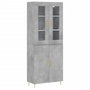 Voir la diapositive 2 : VIDAXL Buffet haut Gris beton 69,5x34x180 cm Bois d'ingenierie