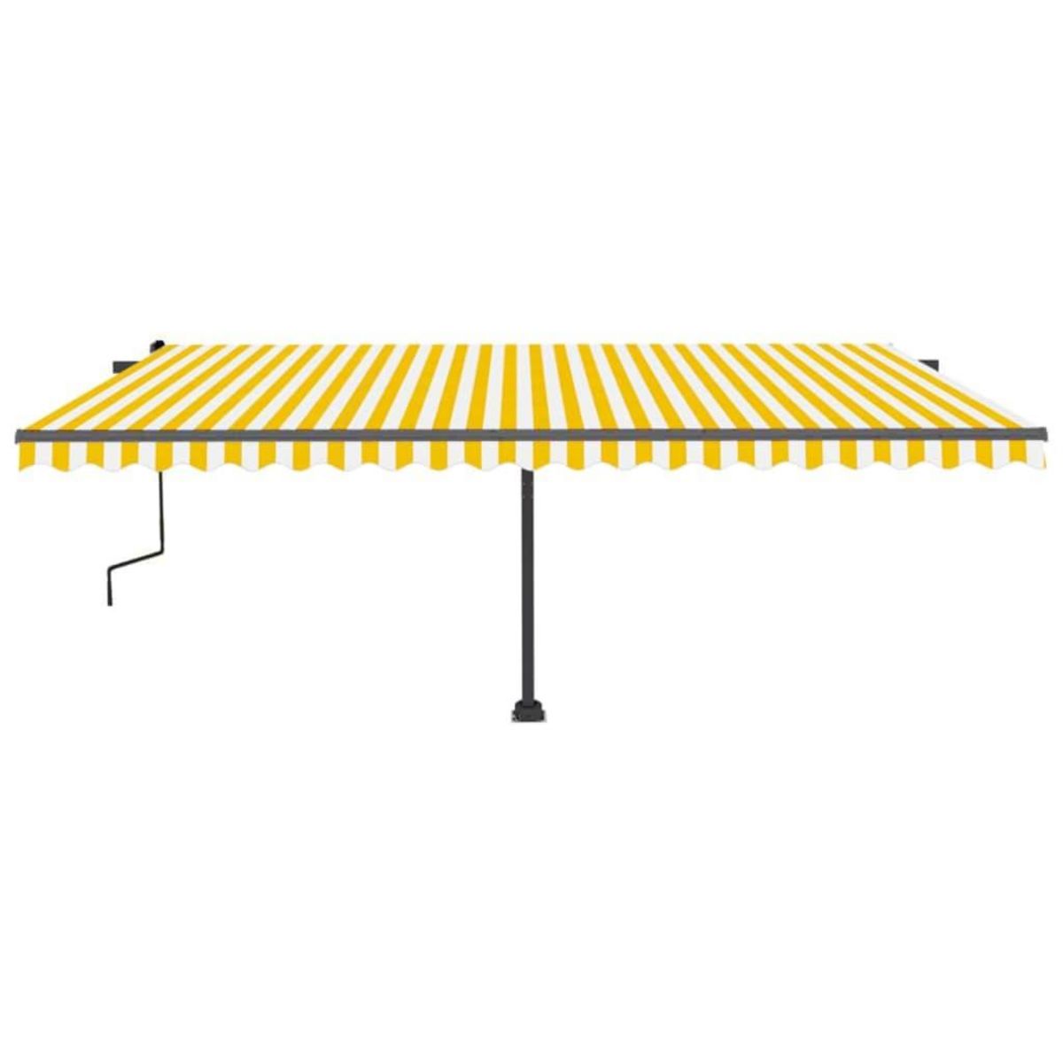 VIDAXL Auvent manuel retractable sur pied 500x350 cm Jaune/Blanc