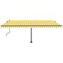 Voir la diapositive 3 : VIDAXL Auvent manuel retractable sur pied 500x350 cm Jaune/Blanc