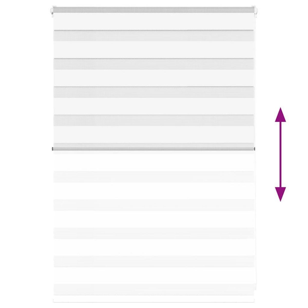 VIDAXL Store zebre blanc 105x100 cm largeur du tissu 100,9cm polyester