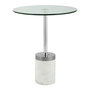 Voir la diapositive 1 : Paris Prix Table d'Appoint en Marbre  Lana  53cm Argent & Blanc