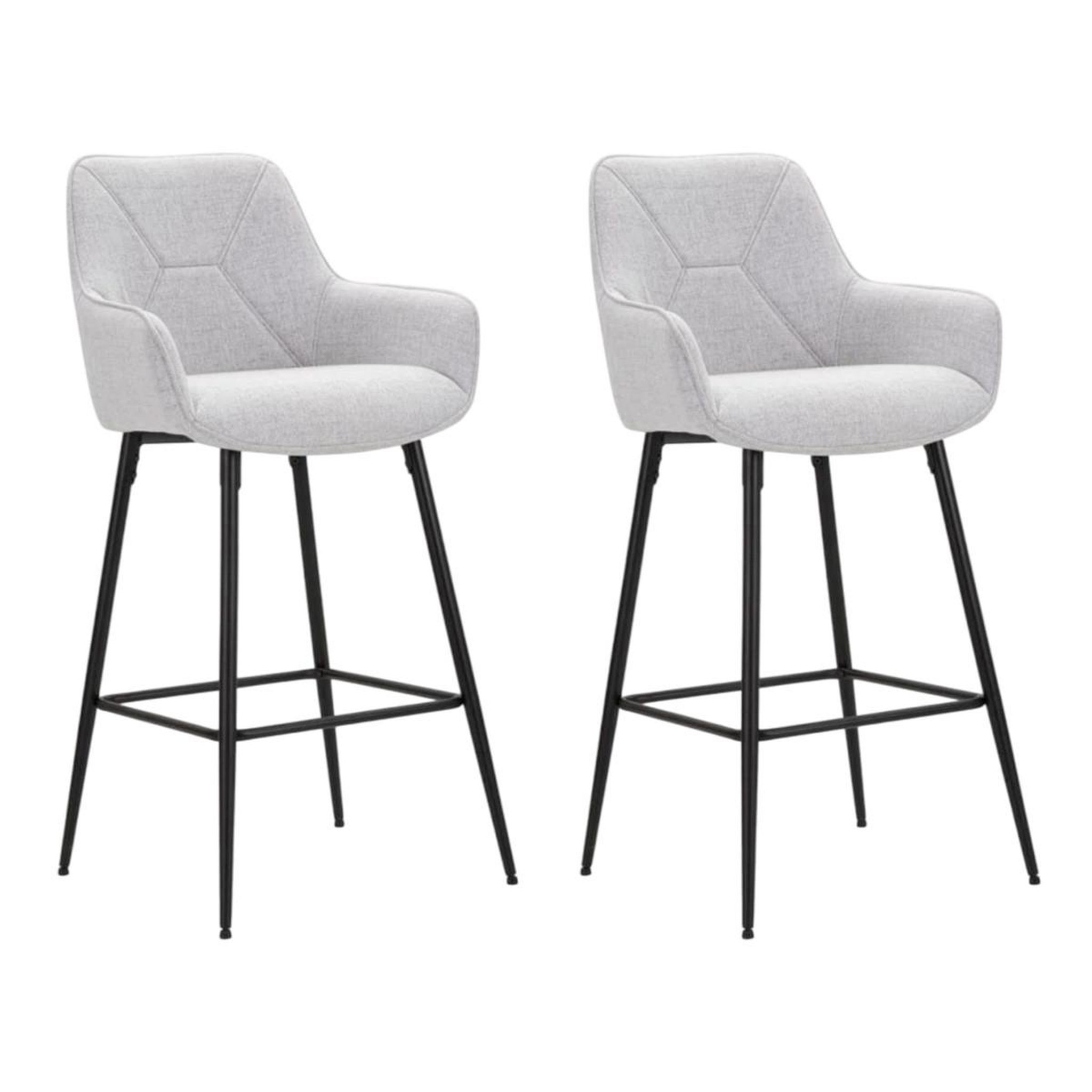 Paris Prix Lot de 2 Fauteuils de Bar  Vicenza  109cm Gris