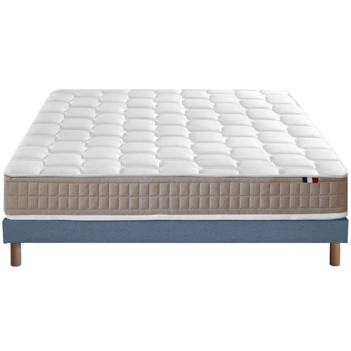 IDLITERIE Ensemble Matelas 100% latex 5 zones ORIGINEL + Sommier - Spécial Dos Sensible - Fabriqué en France