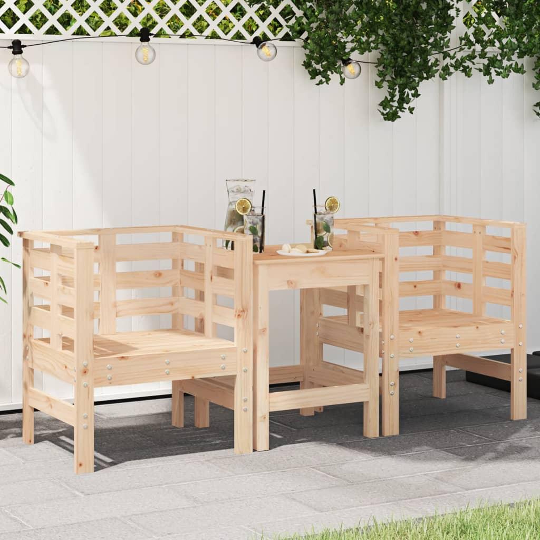 VIDAXL Chaises de jardin lot de 2 61,5x53x71 cm bois de pin massif