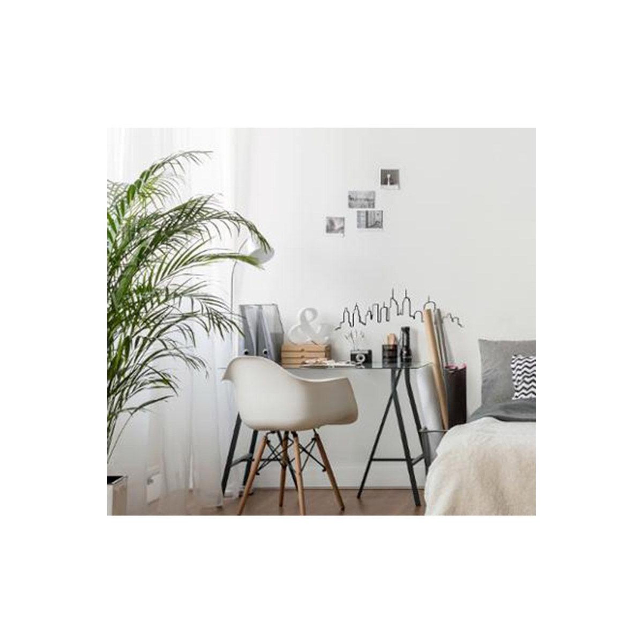 Voir la diapositive 2 : ATMOSPHERA Sticker plat déco  skyline  50x70cm noir