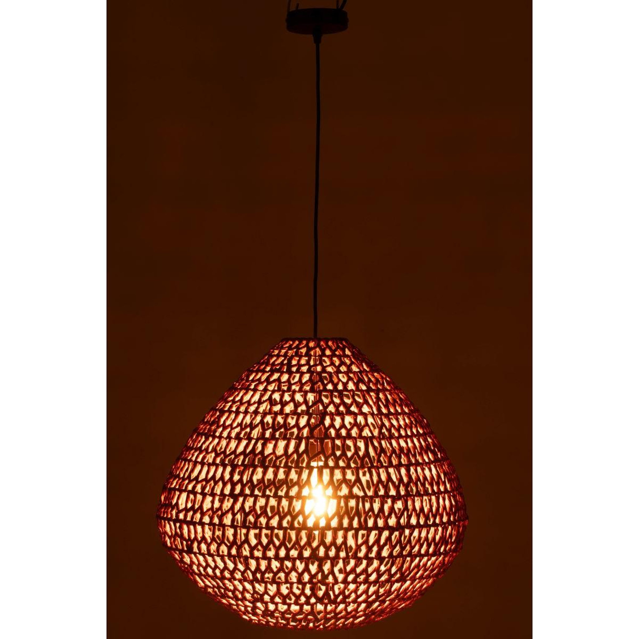 Voir la diapositive 3 : J-LINE Lampe suspension torsade  sharron  50cm orange