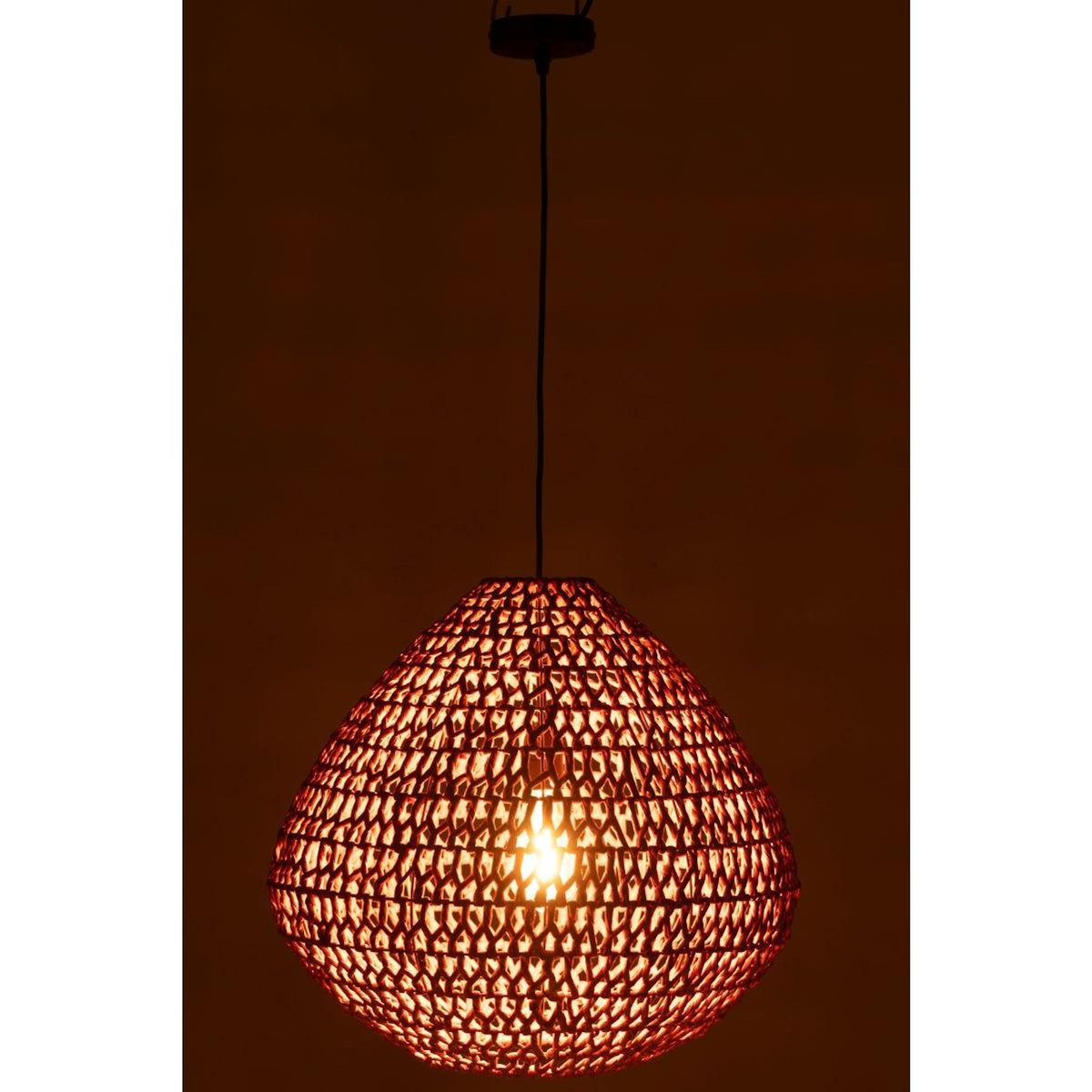 Paris Prix Lampe Suspension Torsade  Sharron  50cm Orange