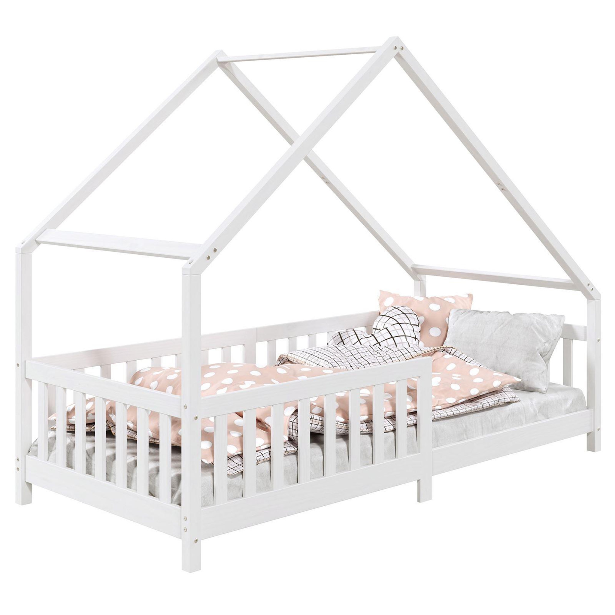 Voir la diapositive 1 : IDIMEX Lit cabane  asymétrique CORA 90 x 190 cm en pin massif