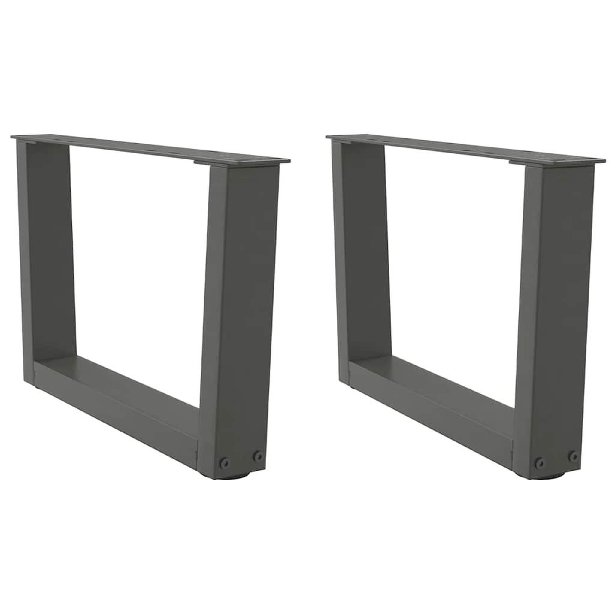 VIDAXL Pieds de table a manger forme V 2 pcs anthracite 60x(30-31,3)cm