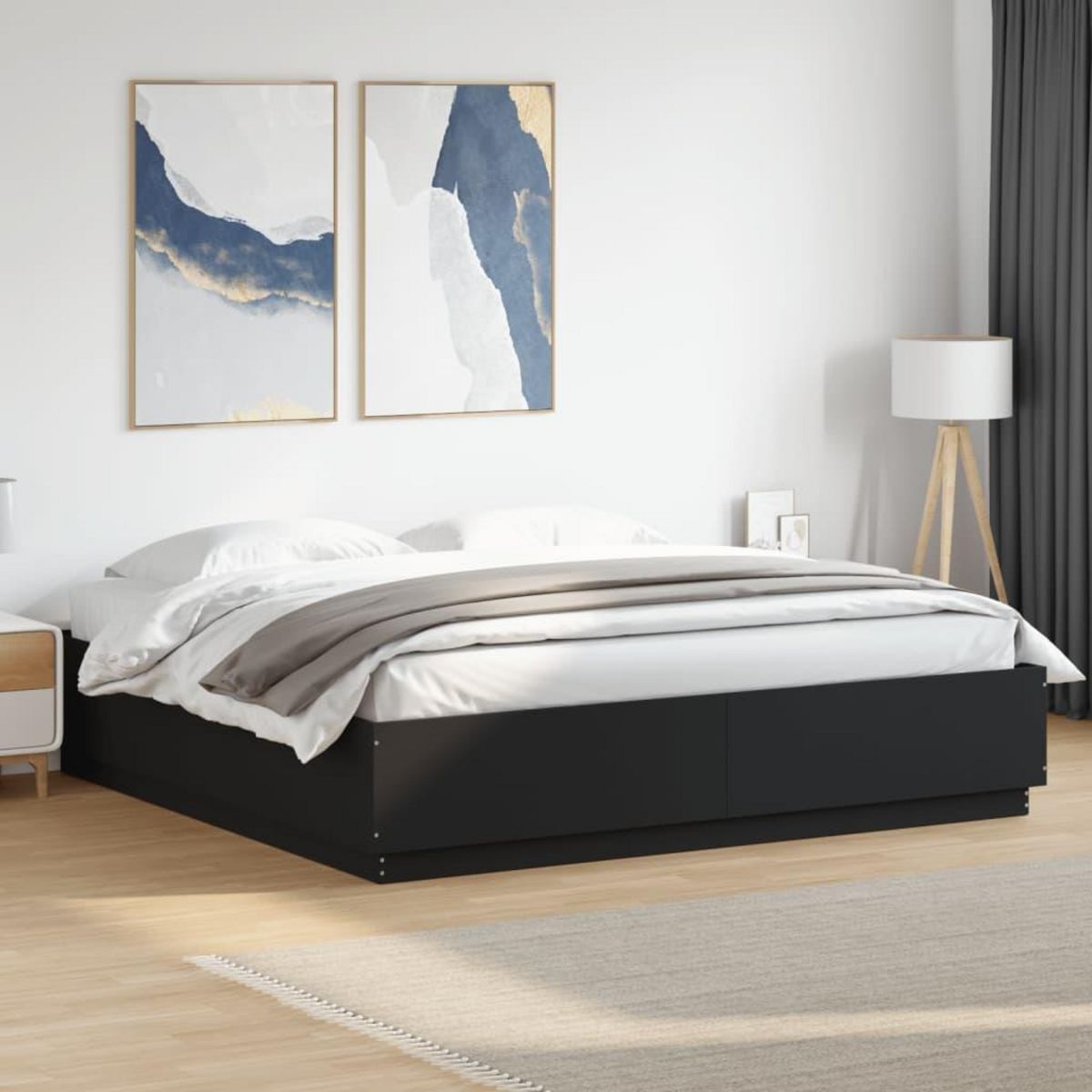 VIDAXL Cadre de lit sans matelas noir 180x200 cm