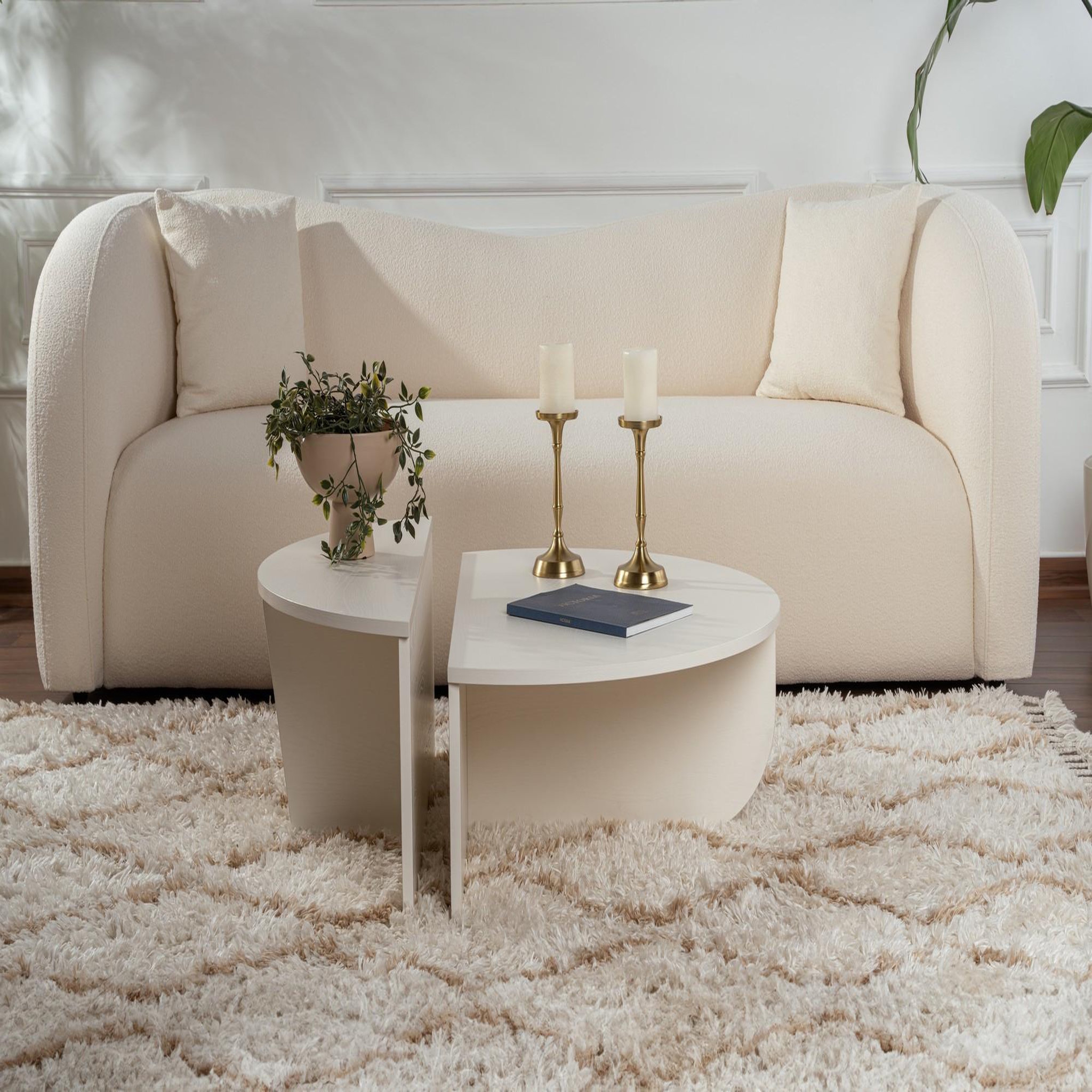 Voir la diapositive 4 : Habitat et Jardin Table basse en bois  orion  90 x 60 x 30 cm - blanc de bois