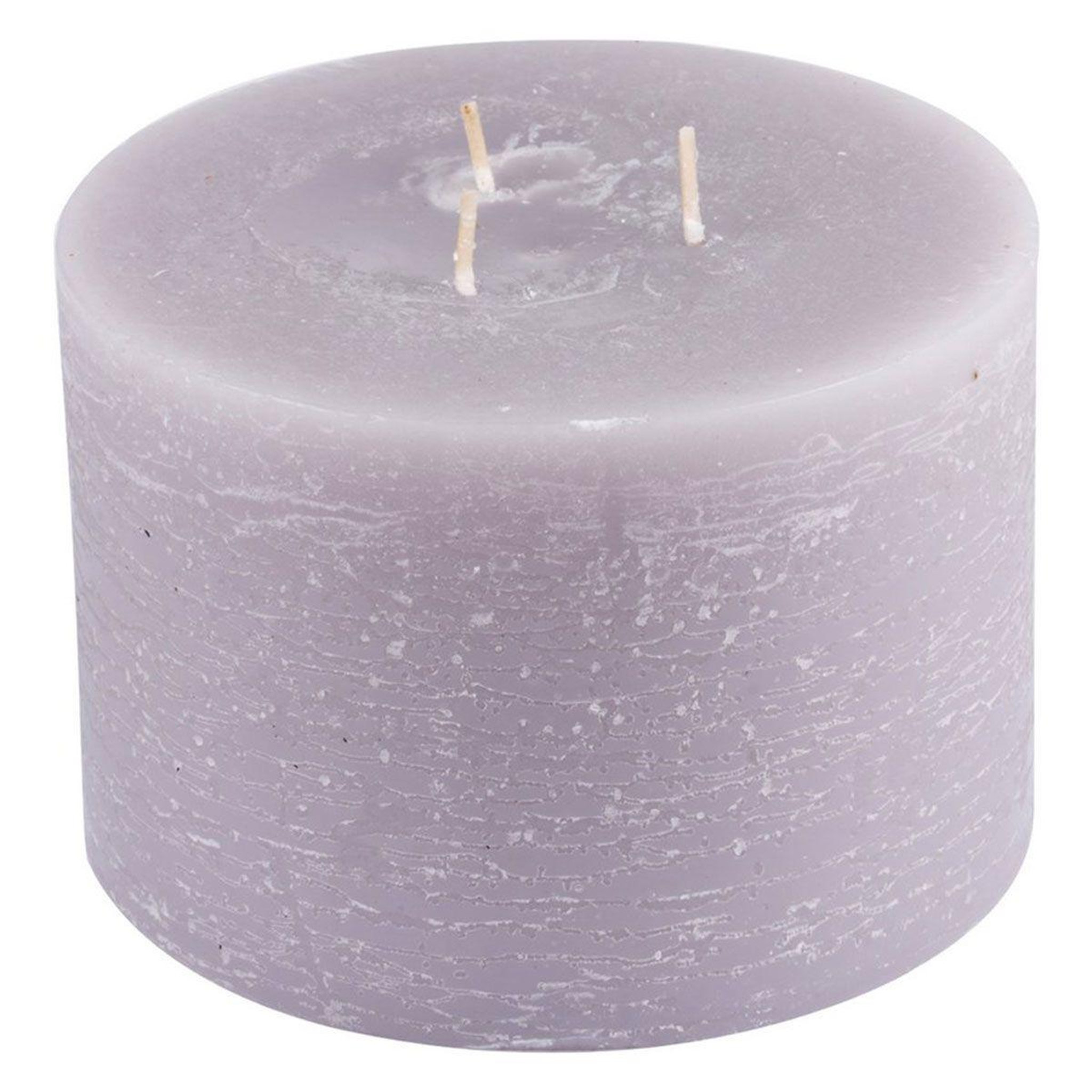 HOMEA Bougie déco 3 mèches  rustique  12cm lin