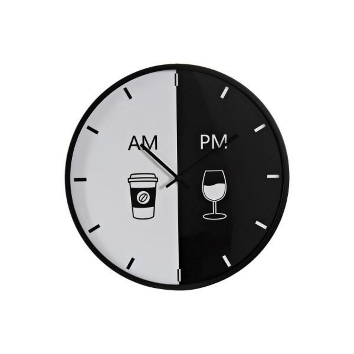 AAAAA Horloge Murale DKD Home Decor Blanc Noir Métal Moderne 60 x 4 x 60 cm (2 Unités)