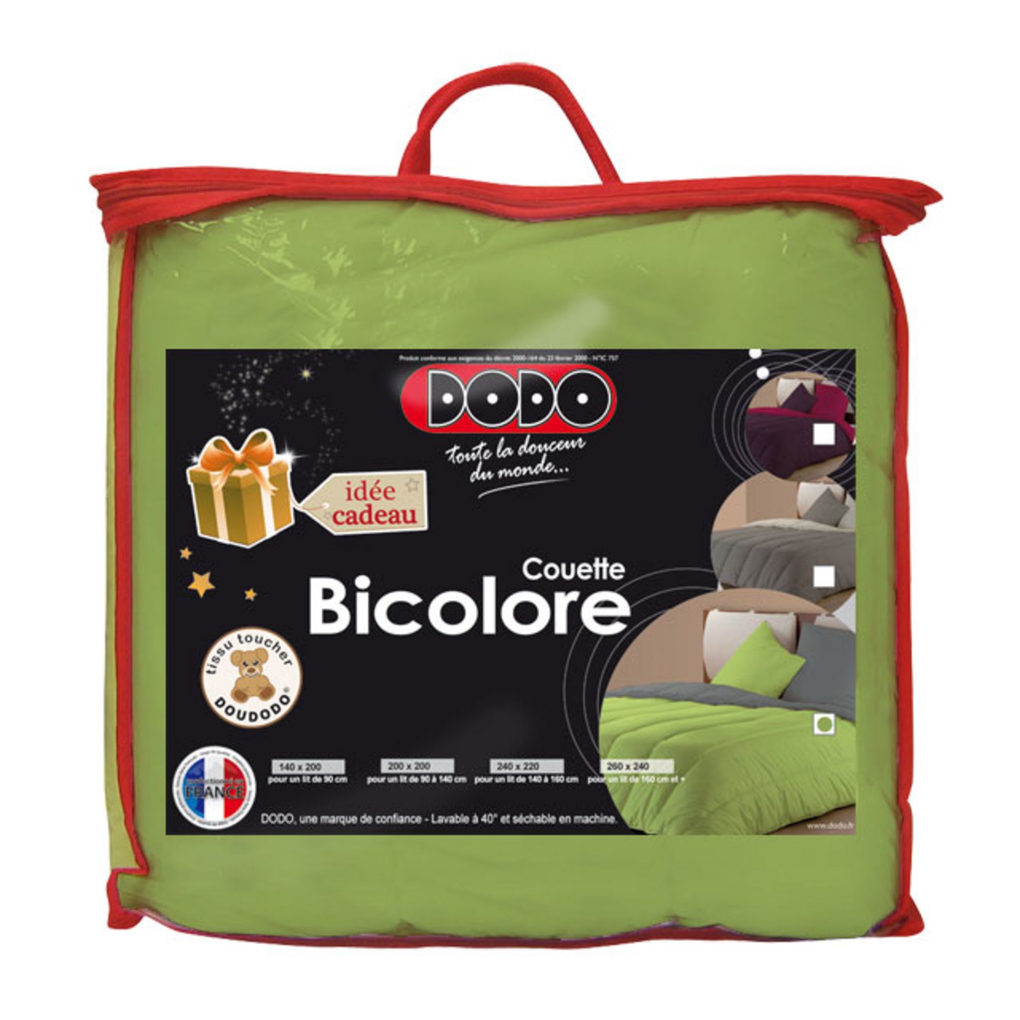 Mon P'tit Dodo Couette Bicolore Réversible 75x120 Cm Green/Light Green