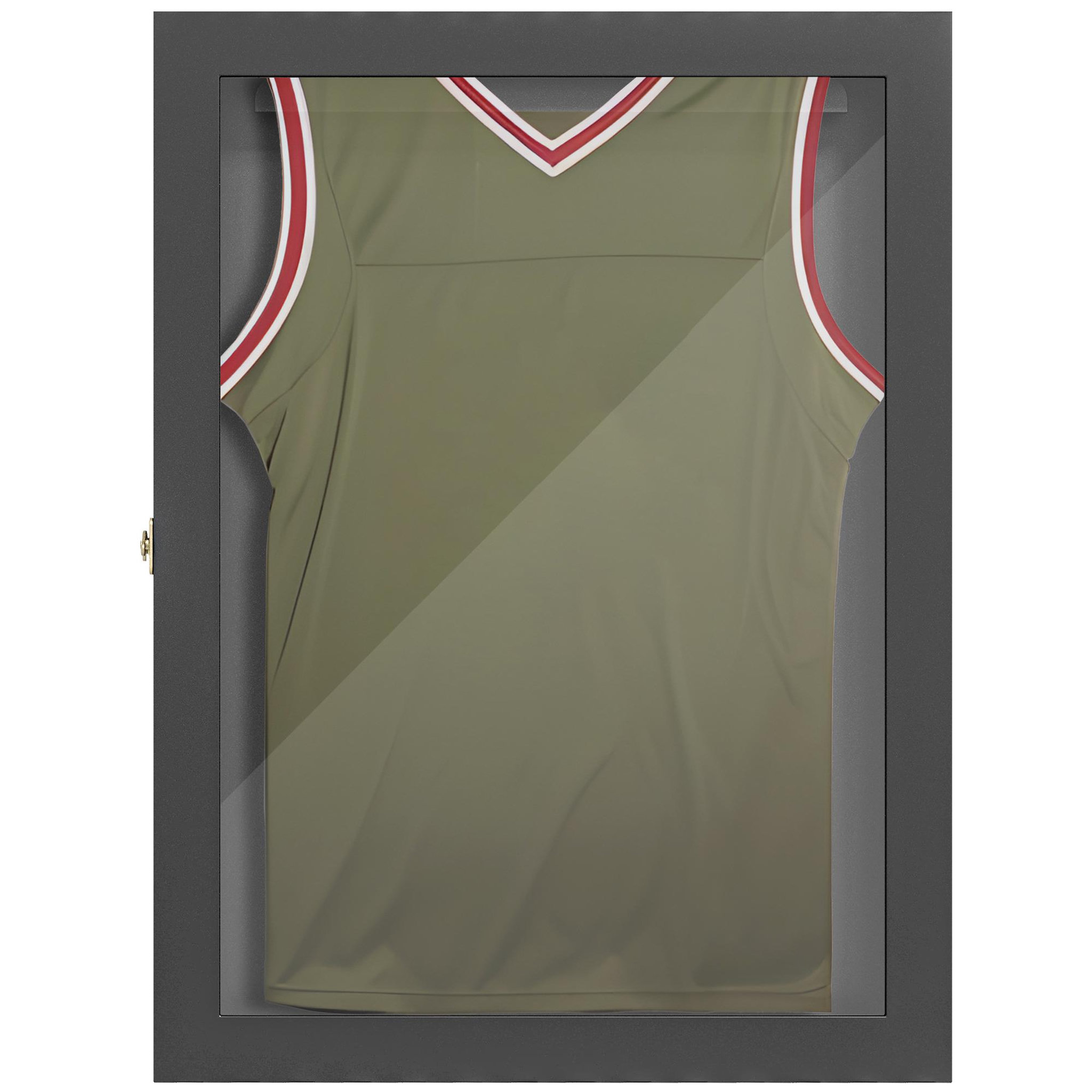 HOMCOM Frame box T-frame cadre pour maillot porte acrylique doublure interne feutre dim. 60L x 7l x 80H cm noir