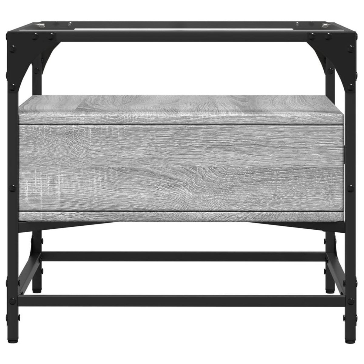VIDAXL Table basse avec dessus en verre sonoma gris 50x50x45 acier