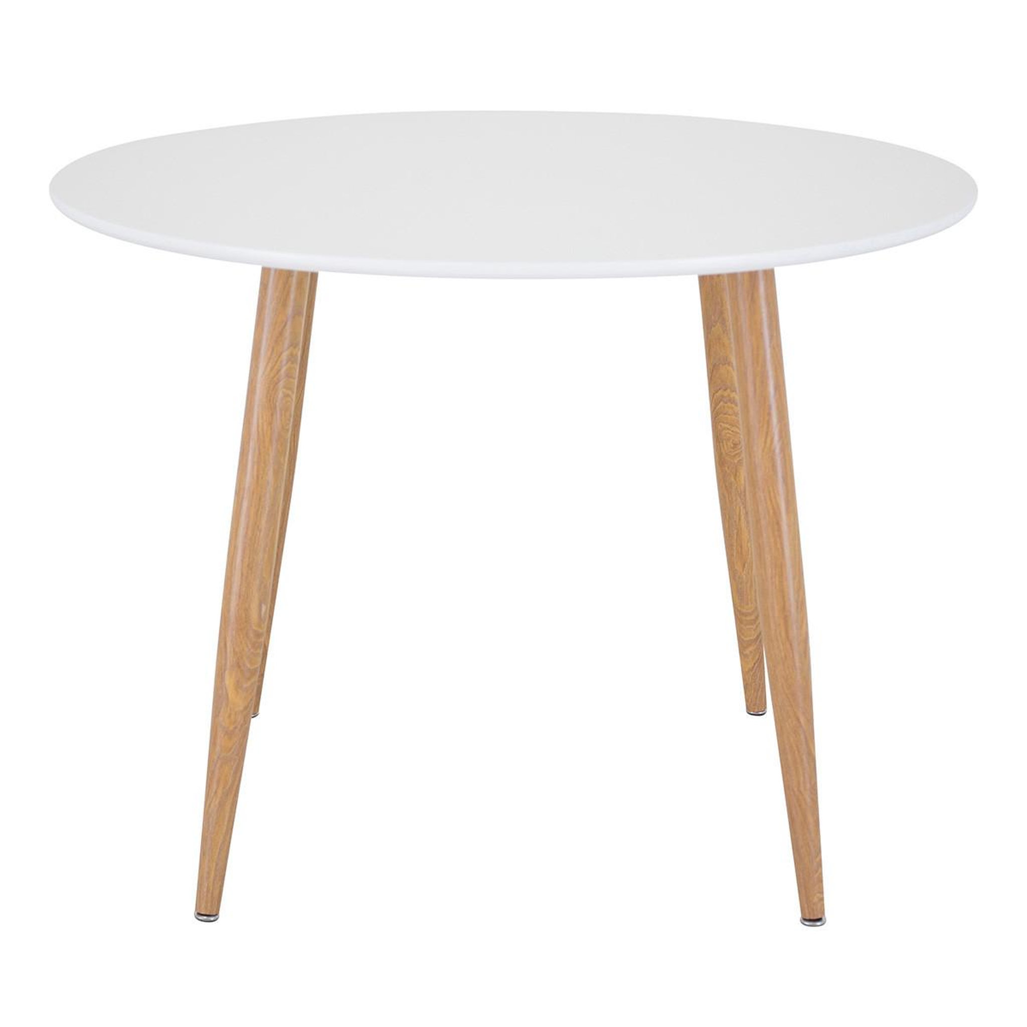 Paris Prix Table à manger ronde  plaza  100cm blanc & naturel