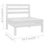 Voir la diapositive 6 : VIDAXL Salon de jardin 3 pcs Blanc Bois de pin massif
