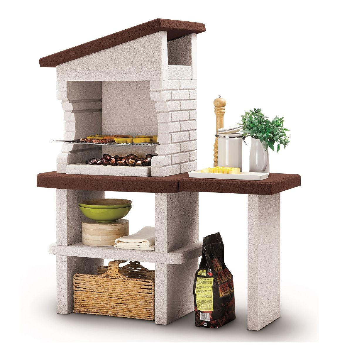 PALAZZETTI Barbecue fixe pierre charbon de bois ROMA