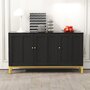 Voir la diapositive 2 : MERAX Buffet 3 porte(s) 0 tiroir(s) - 140 cm noir mdf