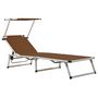 Voir la diapositive 2 : VIDAXL Chaises longues pliables et toit lot de 2 Aluminium textilene