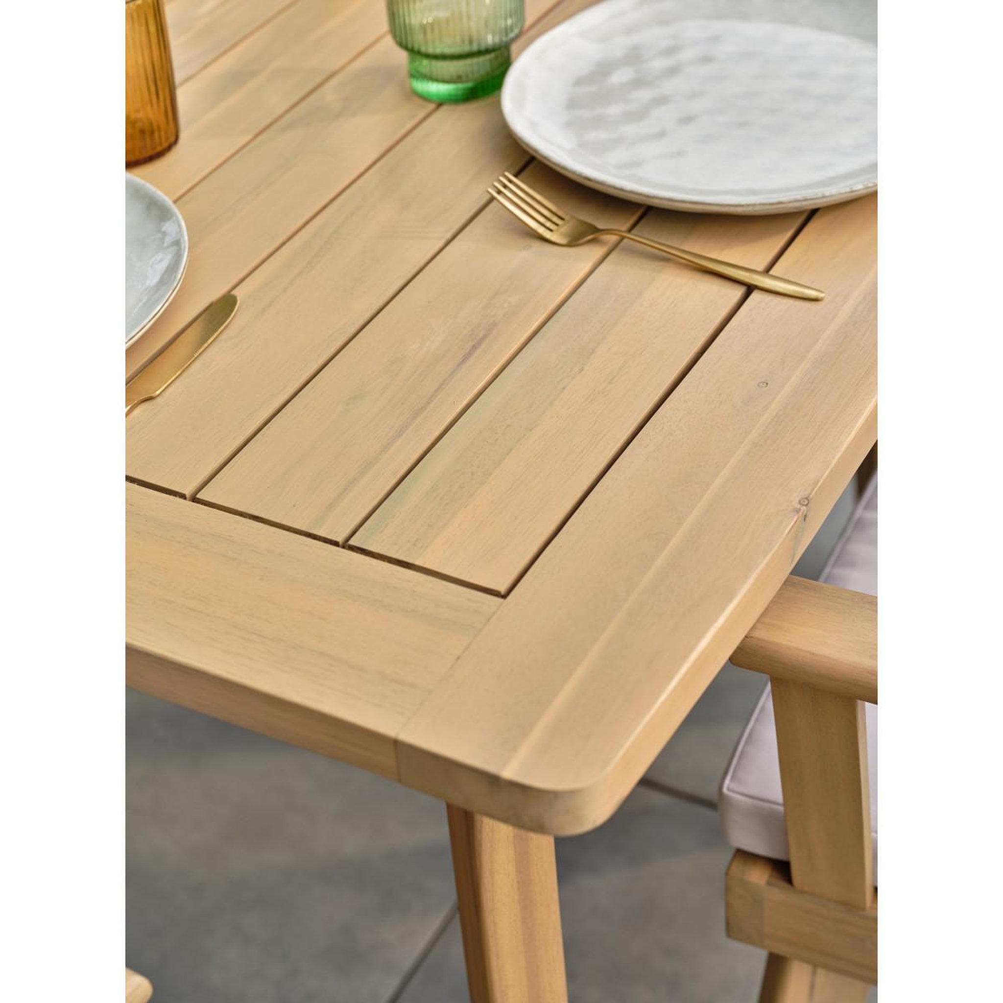 Voir la diapositive 3 : Paris Prix Table de jardin en bois  liso  220cm marron