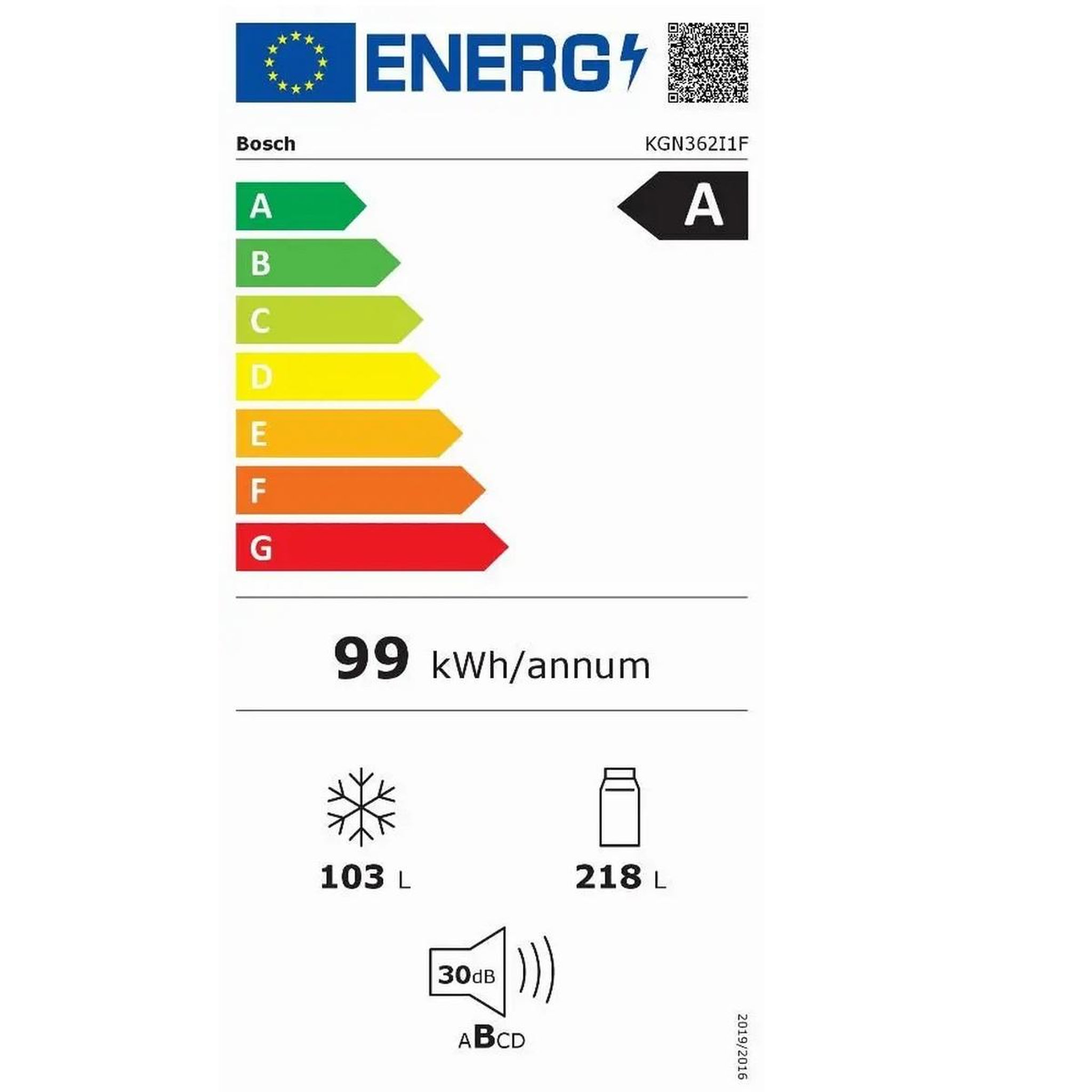 Voir la diapositive 2 : BOSCH Réfrigérateur combiné 60cm 321l nofrost inox - KGN362I1F