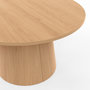 Voir la diapositive 5 : ID MARKET Table basse ronde ANGELE 70 cm pied central bois effet hêtre
