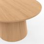 Voir la diapositive 5 : ID MARKET Table basse ronde ANGELE 70 cm pied central bois effet hêtre