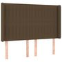 Voir la diapositive 2 : VIDAXL Tete de lit avec oreilles Marron fonce 147x16x118/128 cm Tissu