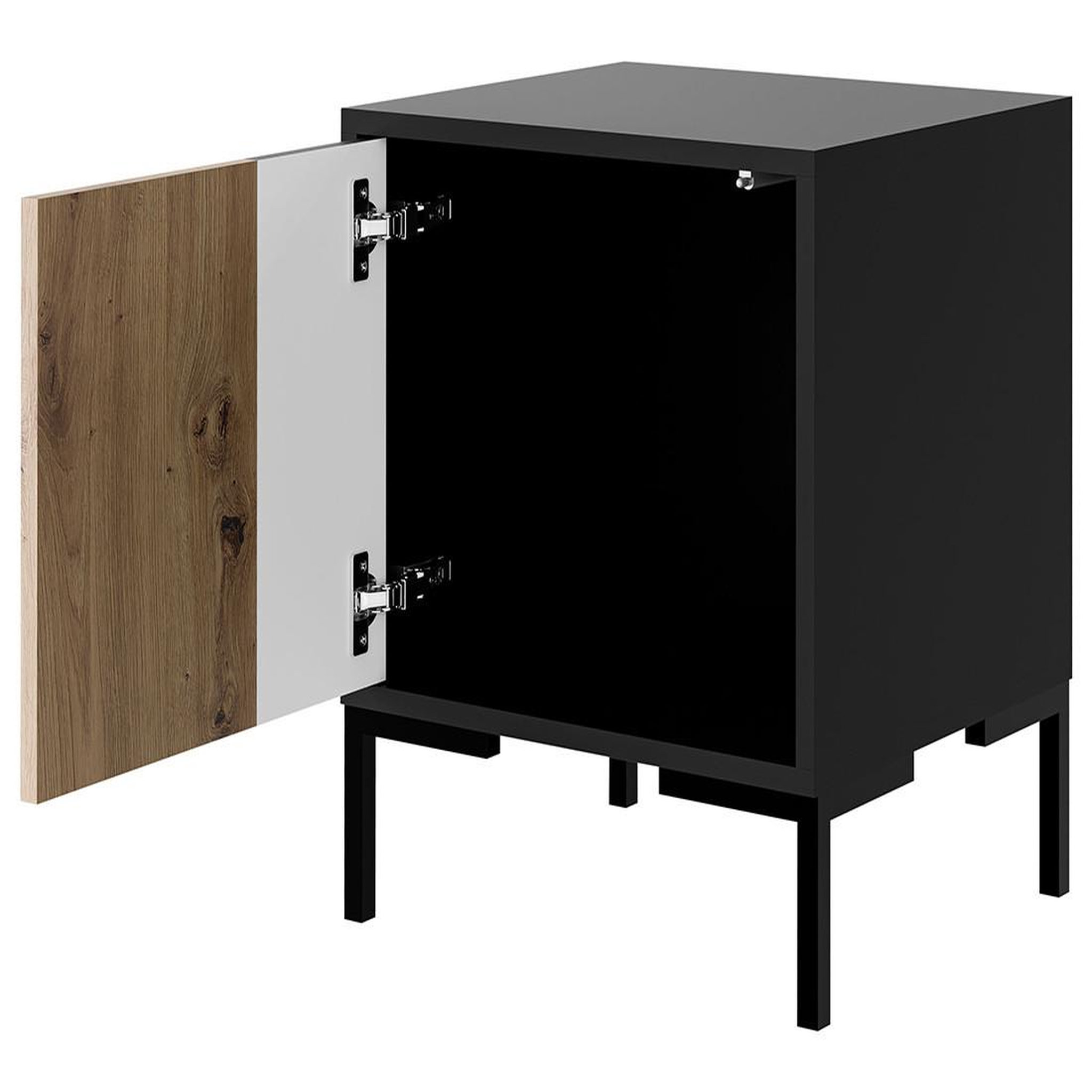 Voir la diapositive 4 : BEST MOBILIER Cambridge - lot de 2 tables de chevet - effet bois et noir - 44 cm