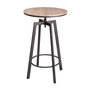 Voir la diapositive 1 : DIVERS Table haute ronde design industriel Factory - Diam. 60 x H. 93 cm - Marron