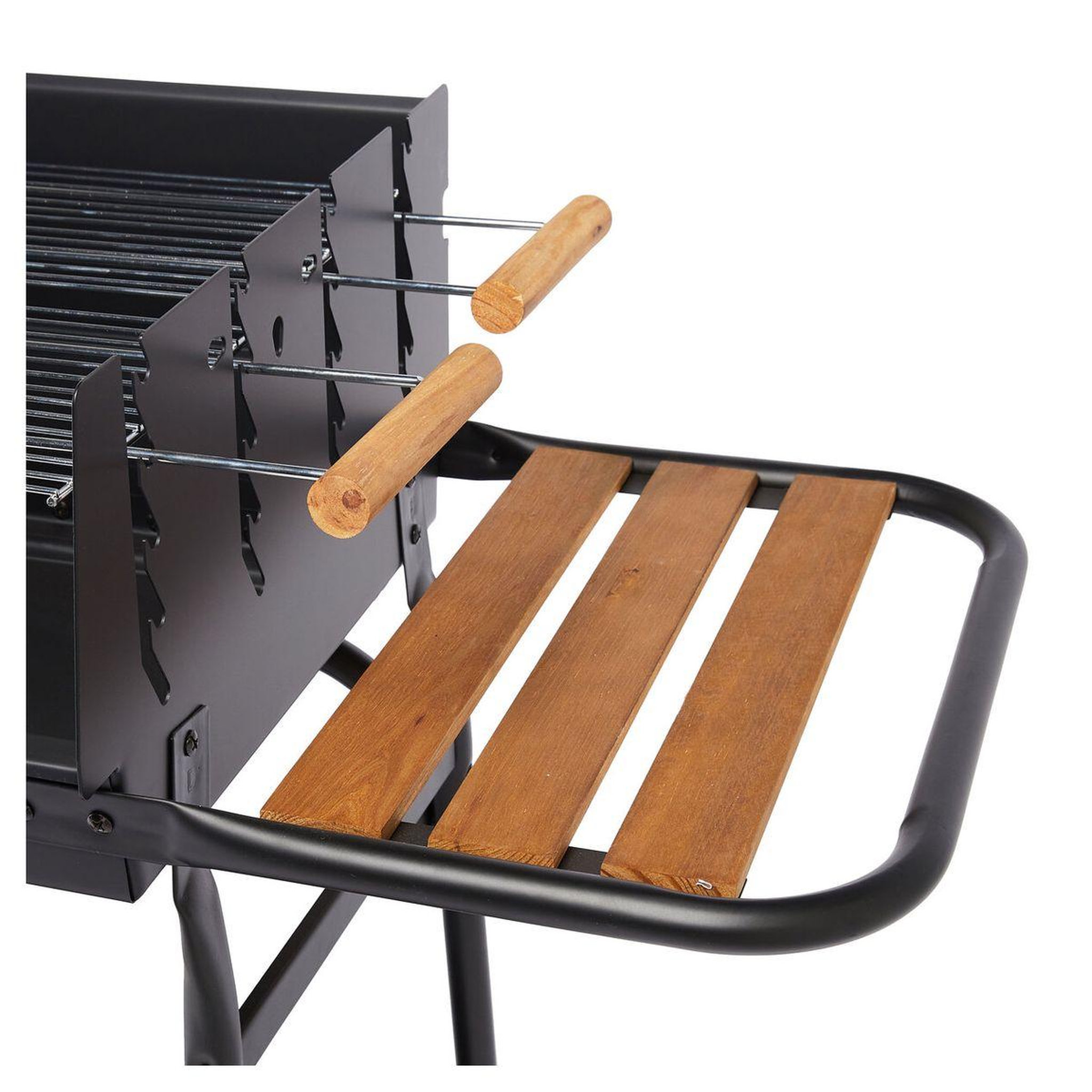 Voir la diapositive 5 : GARDENSTAR Barbecue charbon avec roues - Acier - 125x56x93.5cm