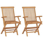 VIDAXL Chaises pliables de jardin lot de 2 Bois de teck solide