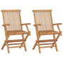 Voir la diapositive 1 : VIDAXL Chaises pliables de jardin lot de 2 Bois de teck solide