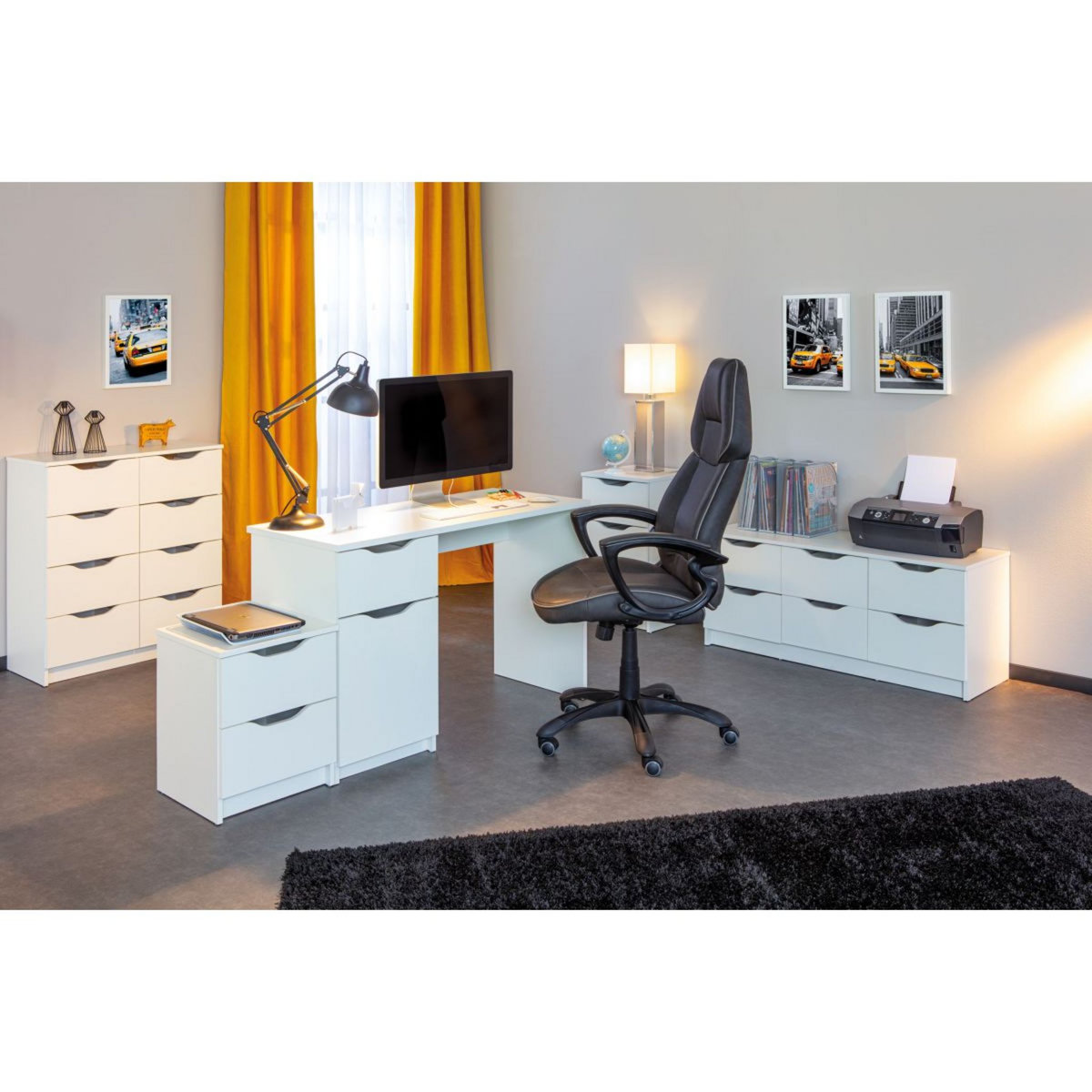 Bureau droit 1 porte 1 tiroir L115cm FALONE