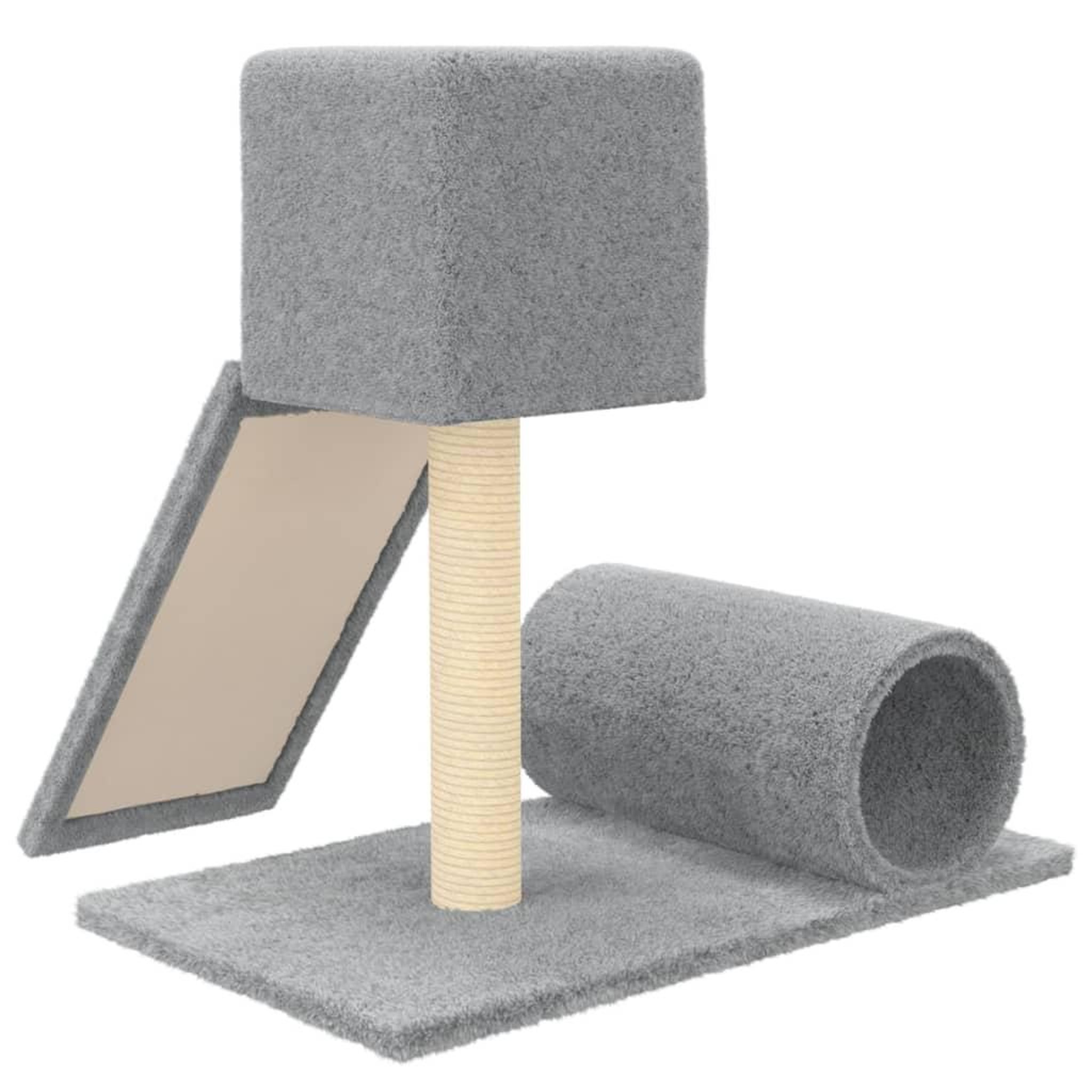 Voir la diapositive 5 : VIDAXL Arbre a chat avec griffoir en sisal Gris clair 59 cm