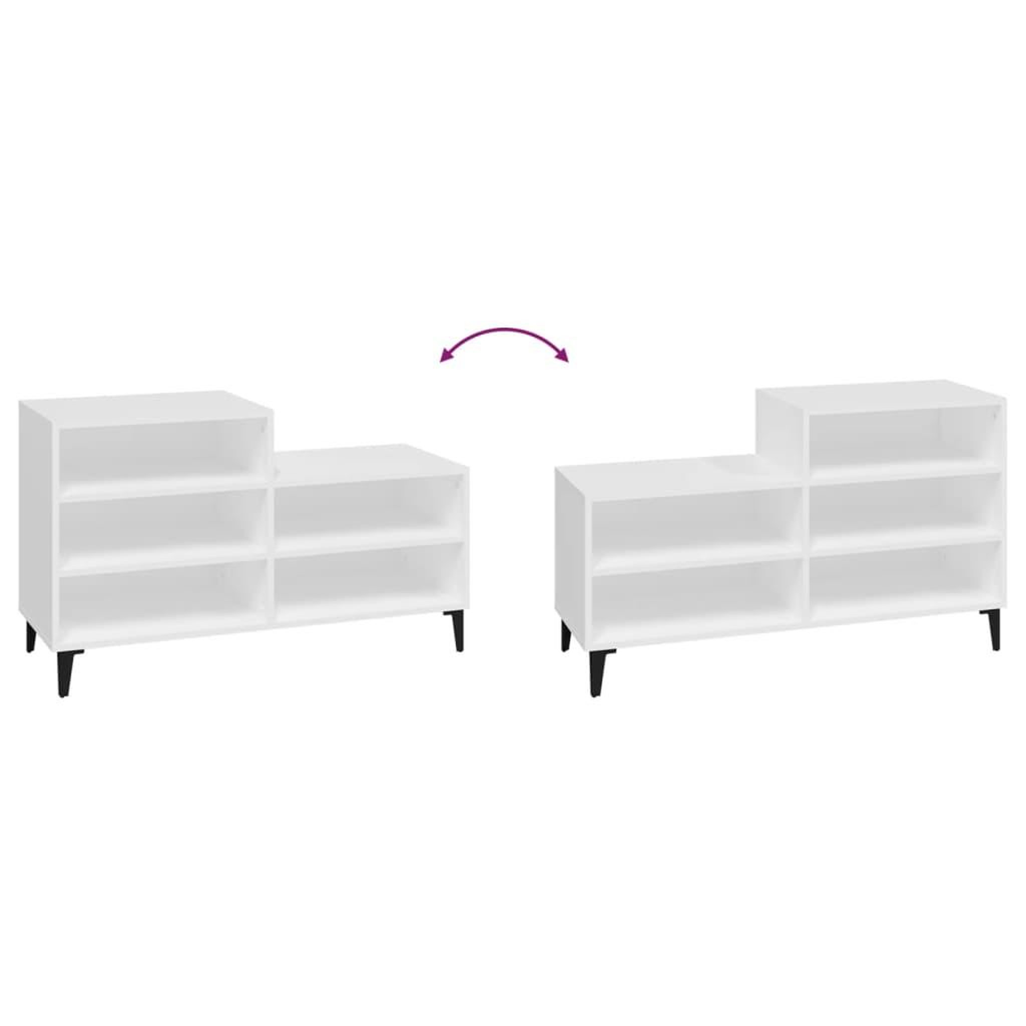Voir la diapositive 5 : VIDAXL Armoire a chaussures Blanc 102x36x60 cm Bois d'ingenierie