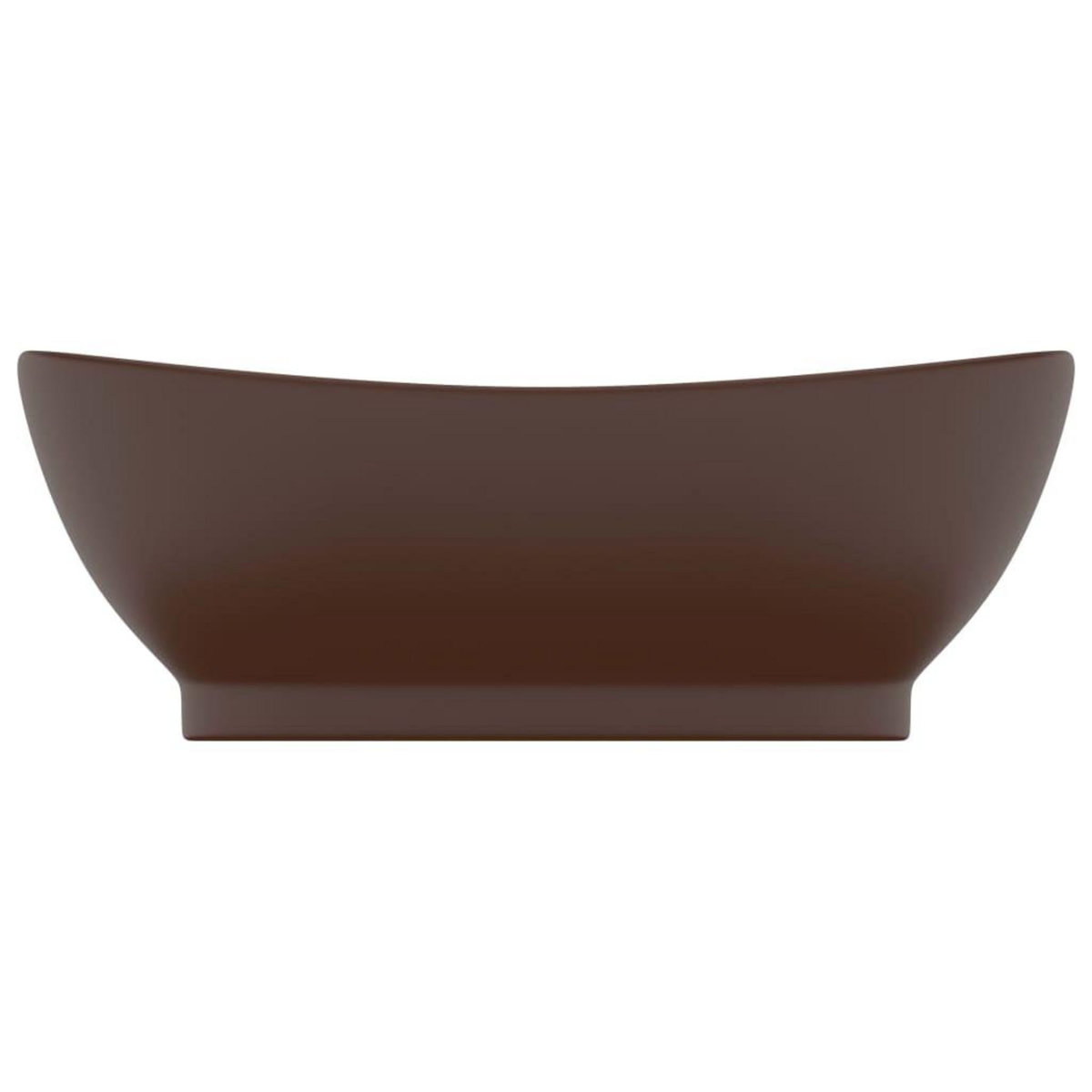 VIDAXL Lavabo ovale a trop-plein Marron fonce mat 58,5x39 cm Ceramique