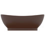 Voir la diapositive 3 : VIDAXL Lavabo ovale a trop-plein Marron fonce mat 58,5x39 cm Ceramique