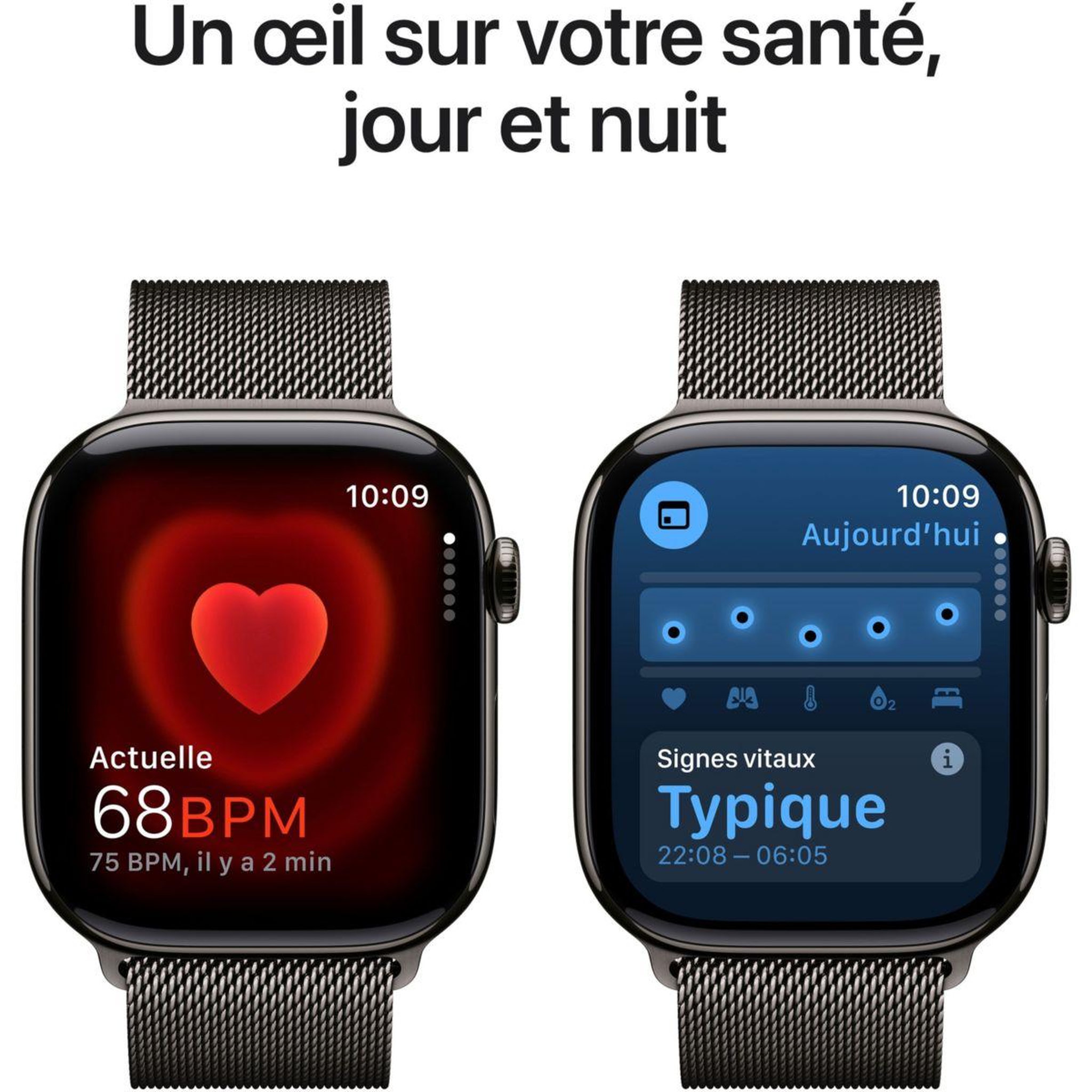 Voir la diapositive 5 : APPLE Montre connectée Serie 10 46mm Titane Ardoise S/M Cell
