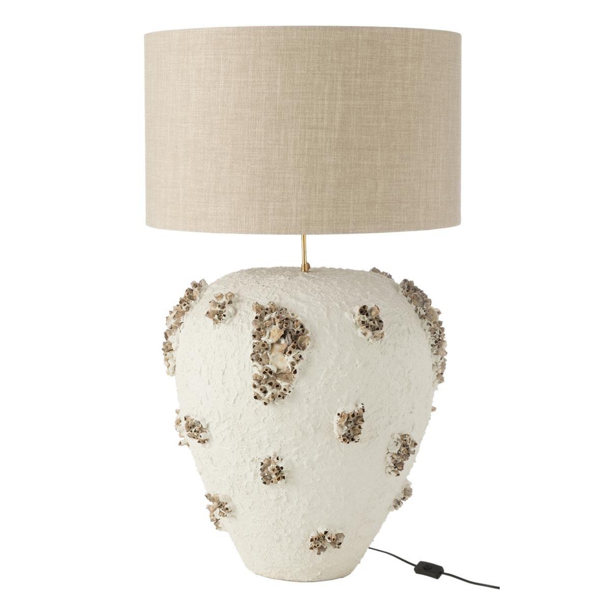 J-LINE Lampe à poser en terre cuite  jilly  105cm blanc