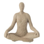 Paris Prix Statuette Yoga en Résine  Shawn  31cm Beige