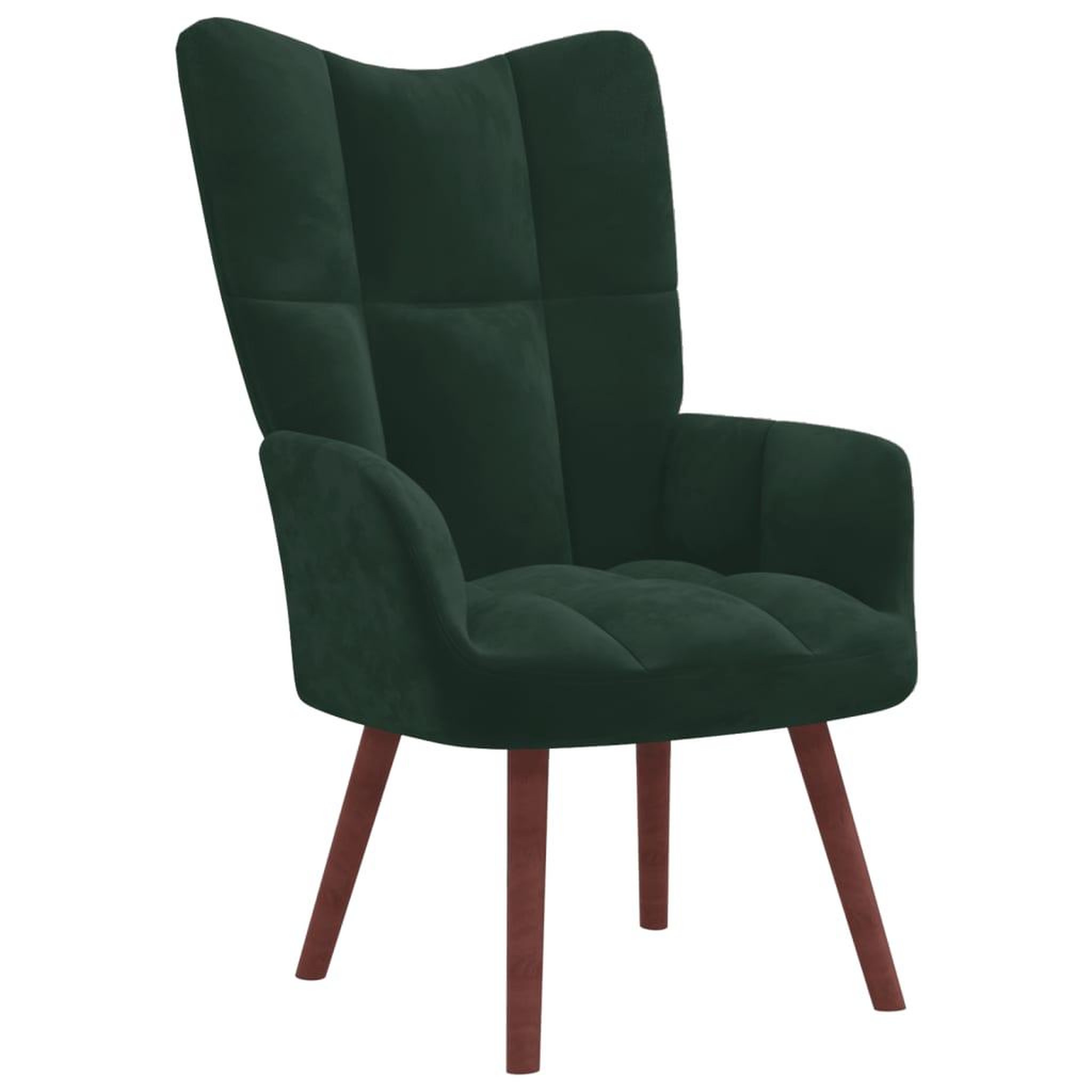 Voir la diapositive 1 : VIDAXL Chaise de relaxation Vert fonce Velours