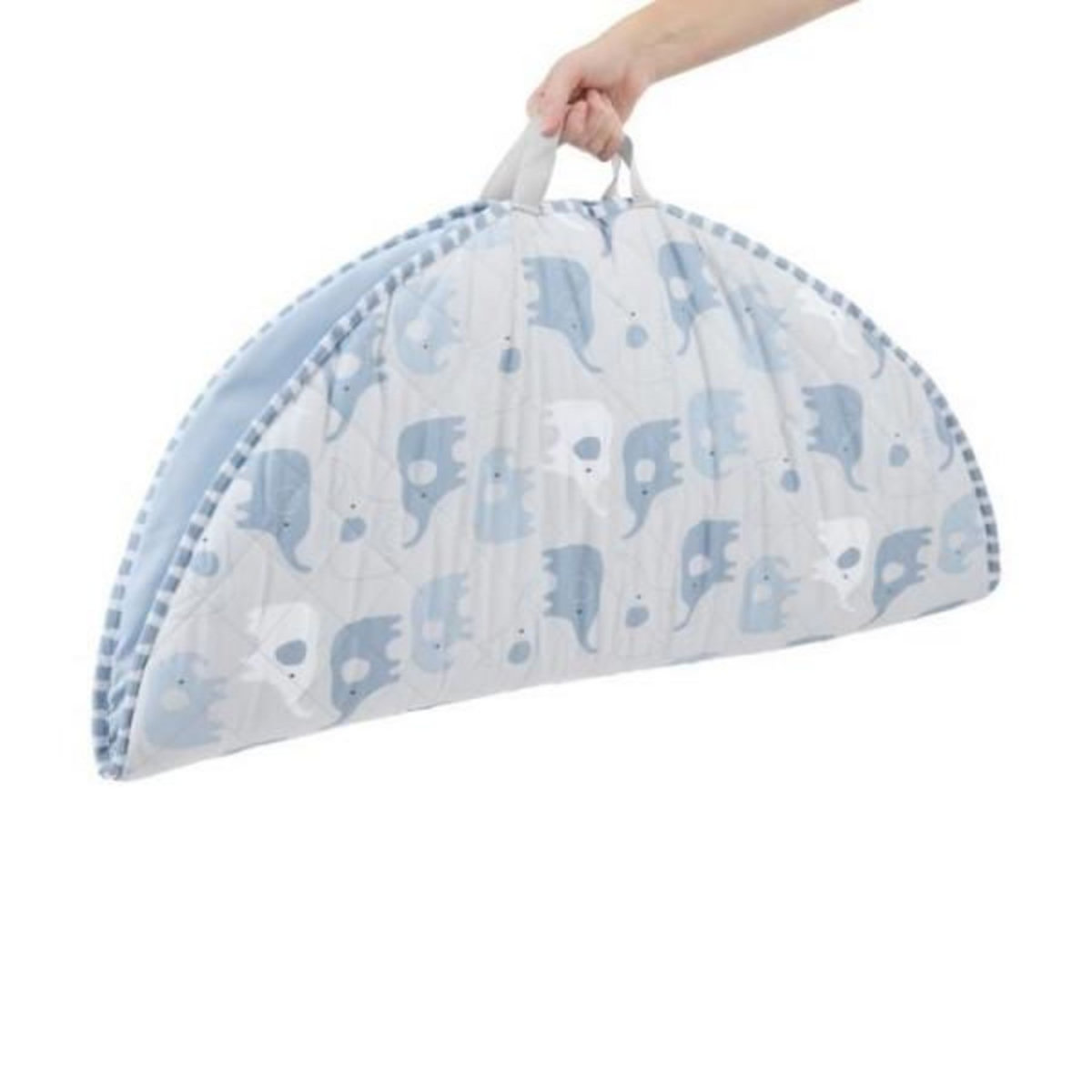 MARKET24 INGENUITY Tapis d'éveil bébé pliable Cosy Spot Elephant,coussin reversible, arche de jeux en bois, mirroir et jouets sensorie