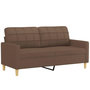 Voir la diapositive 4 : VIDAXL Ensemble de canapes 3 pcs avec coussins marron tissu
