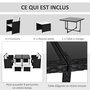 Voir la diapositive 5 : OUTSUNNY Ensemble salon de jardin encastrable 8 personnes 9 pièces résine tressée 4 fils imitation rotin noir coussins déhoussables crème