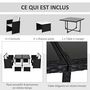 Voir la diapositive 5 : OUTSUNNY Ensemble salon de jardin encastrable 8 personnes 9 pièces résine tressée 4 fils imitation rotin noir coussins déhoussables crème